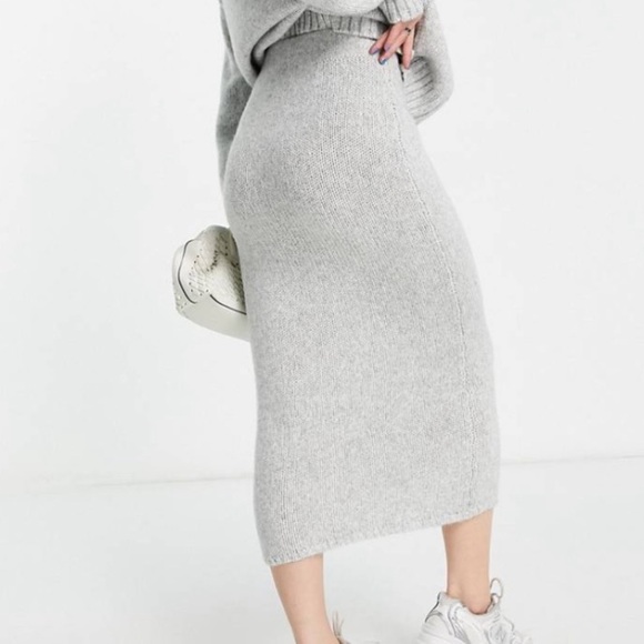ASOS Grey Sweater Maxi Skirt - Picture 3 of 4